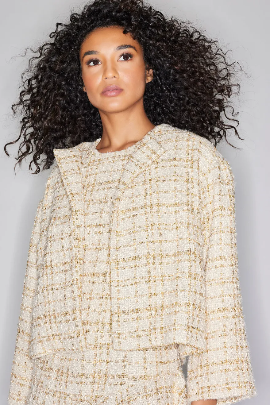 Sparkle Tweed Cropped Jacket