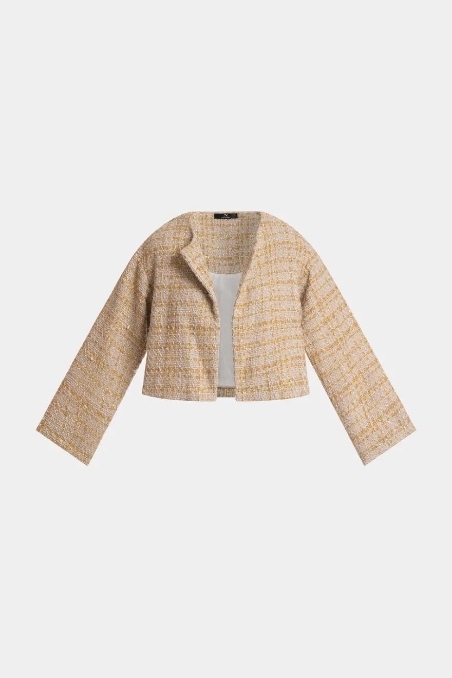 Sparkle Tweed Cropped Jacket