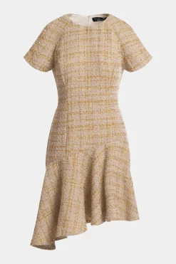 Sparkle Tweed Short Sleeve Flounce Dress