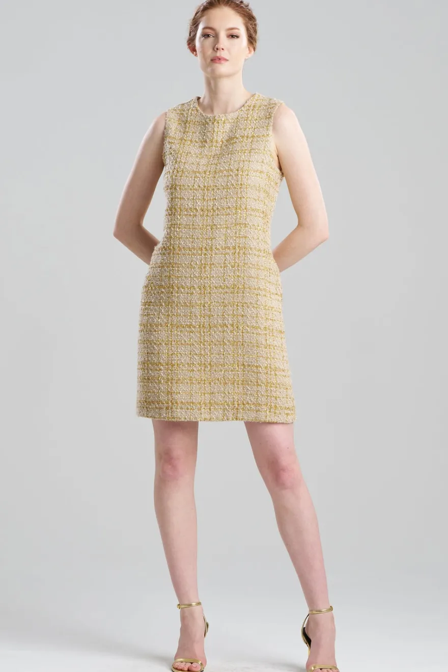 Sparkle Tweed Sleeveless Shift Dress
