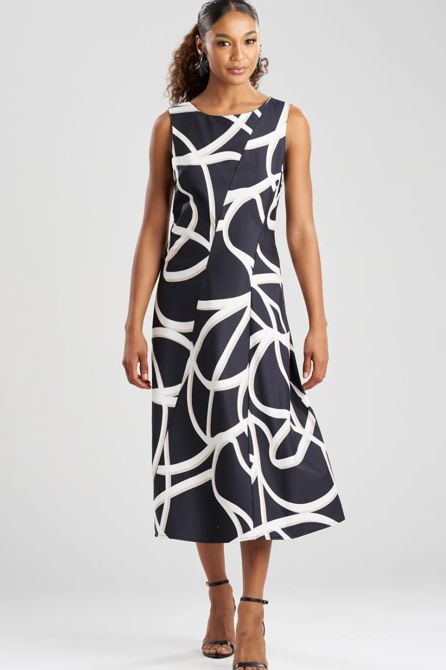 Spiral Cotton Taffeta Asymmetric Seam Dress