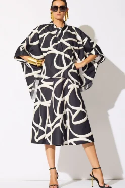 Spiral Cotton Taffeta Oversized Caftan Top