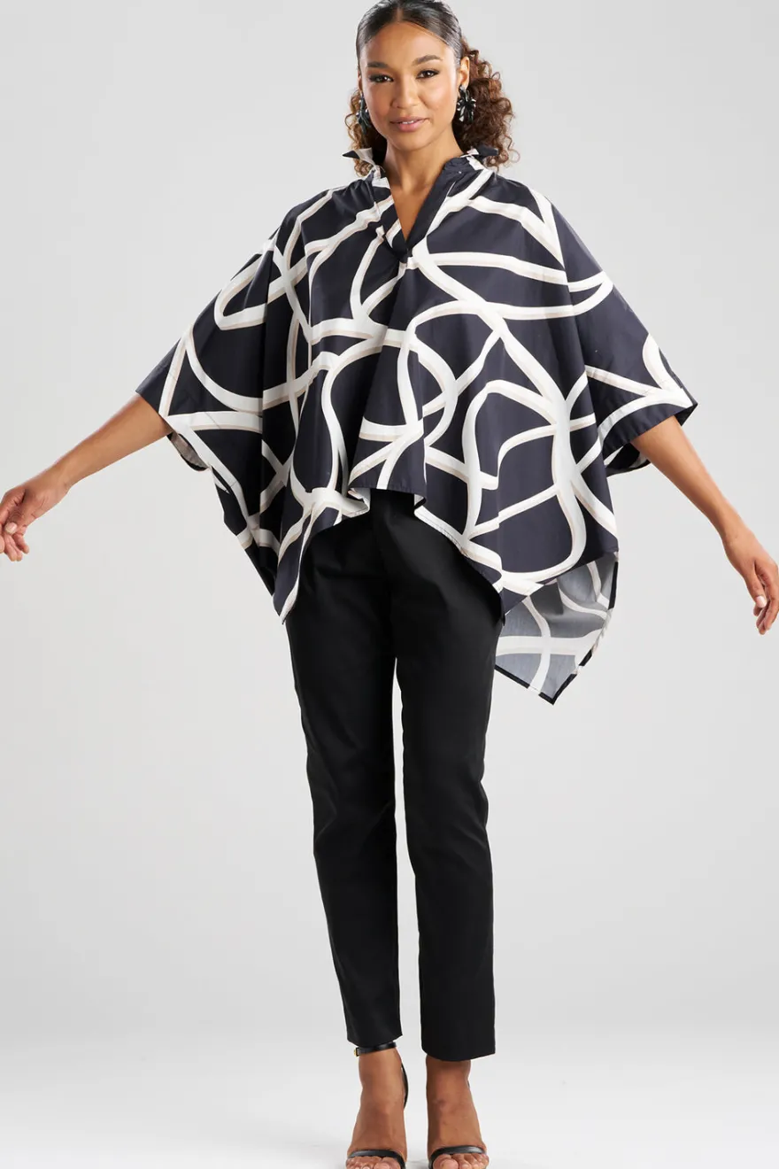 Spiral Cotton Taffeta Oversized Caftan Top
