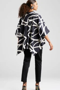Spiral Cotton Taffeta Oversized Caftan Top