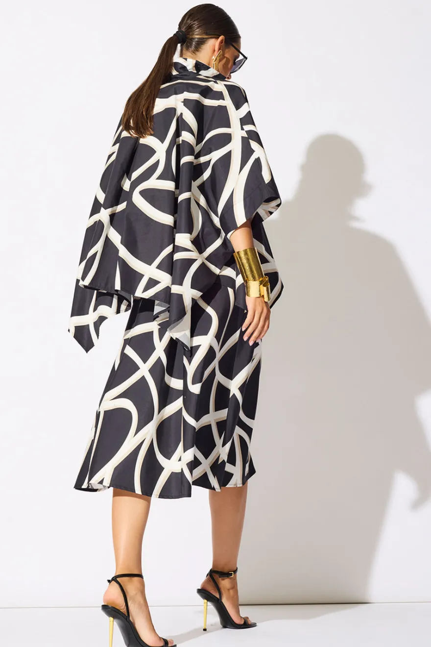 Spiral Cotton Taffeta Oversized Caftan Top