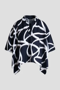 Spiral Cotton Taffeta Oversized Caftan Top