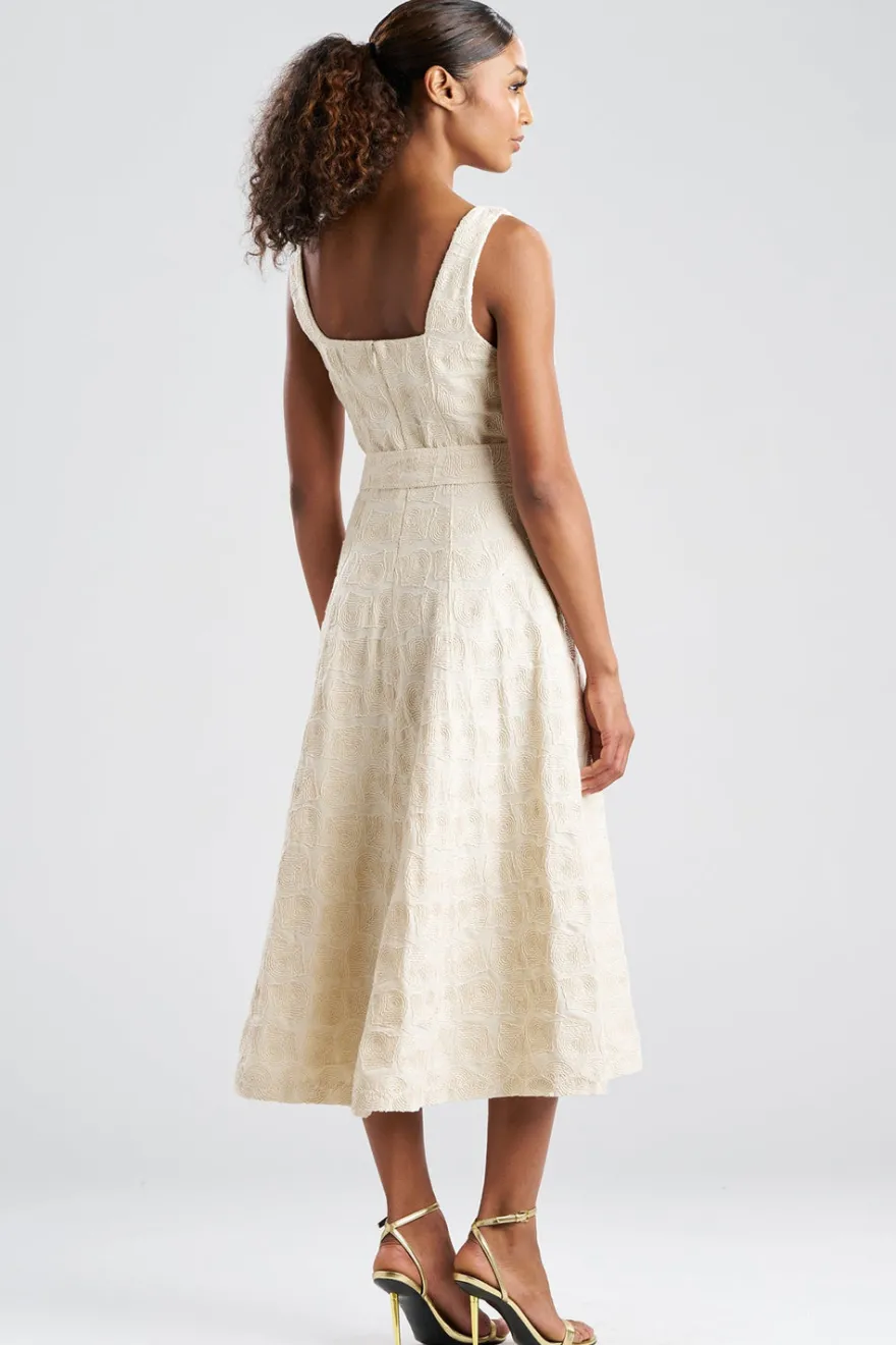 Spiral Embroidery Square Tank Dress