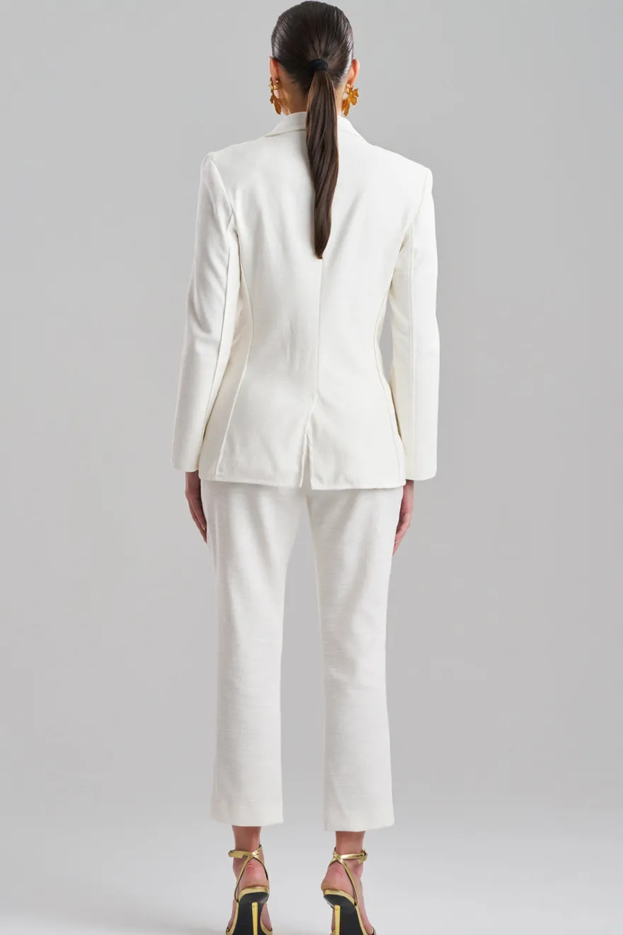 Stretch Basketweave Cotton Slit Cuffed Jacket