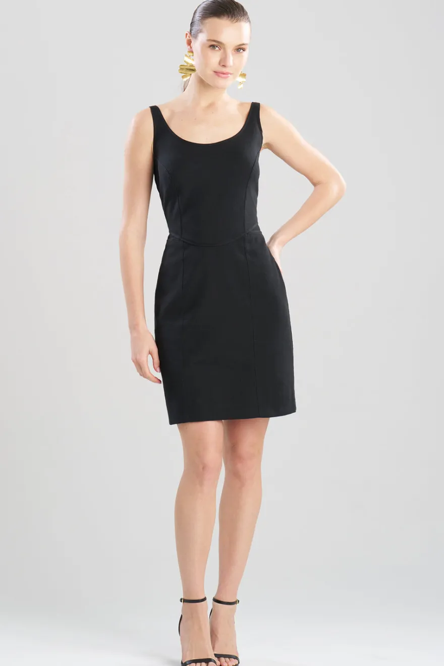 Stretch Basketweave Cotton Mini Dress