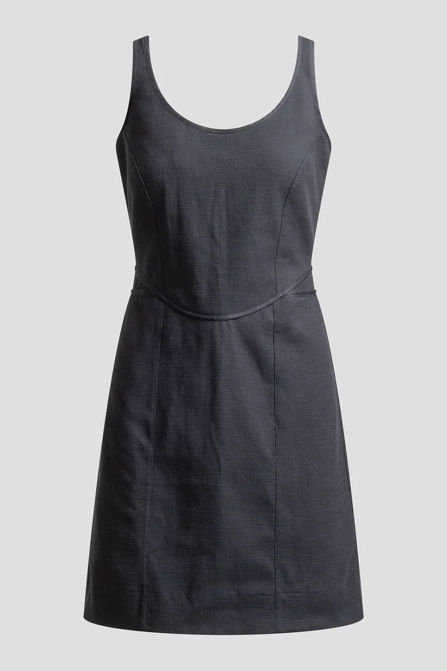 Stretch Basketweave Cotton Mini Dress
