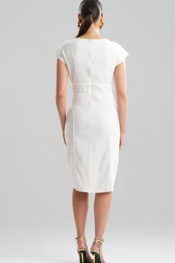 Stretch Basketweave Cotton Sheath Dress