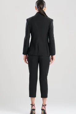 Stretch Basketweave Cotton Slit Cuffed Jacket