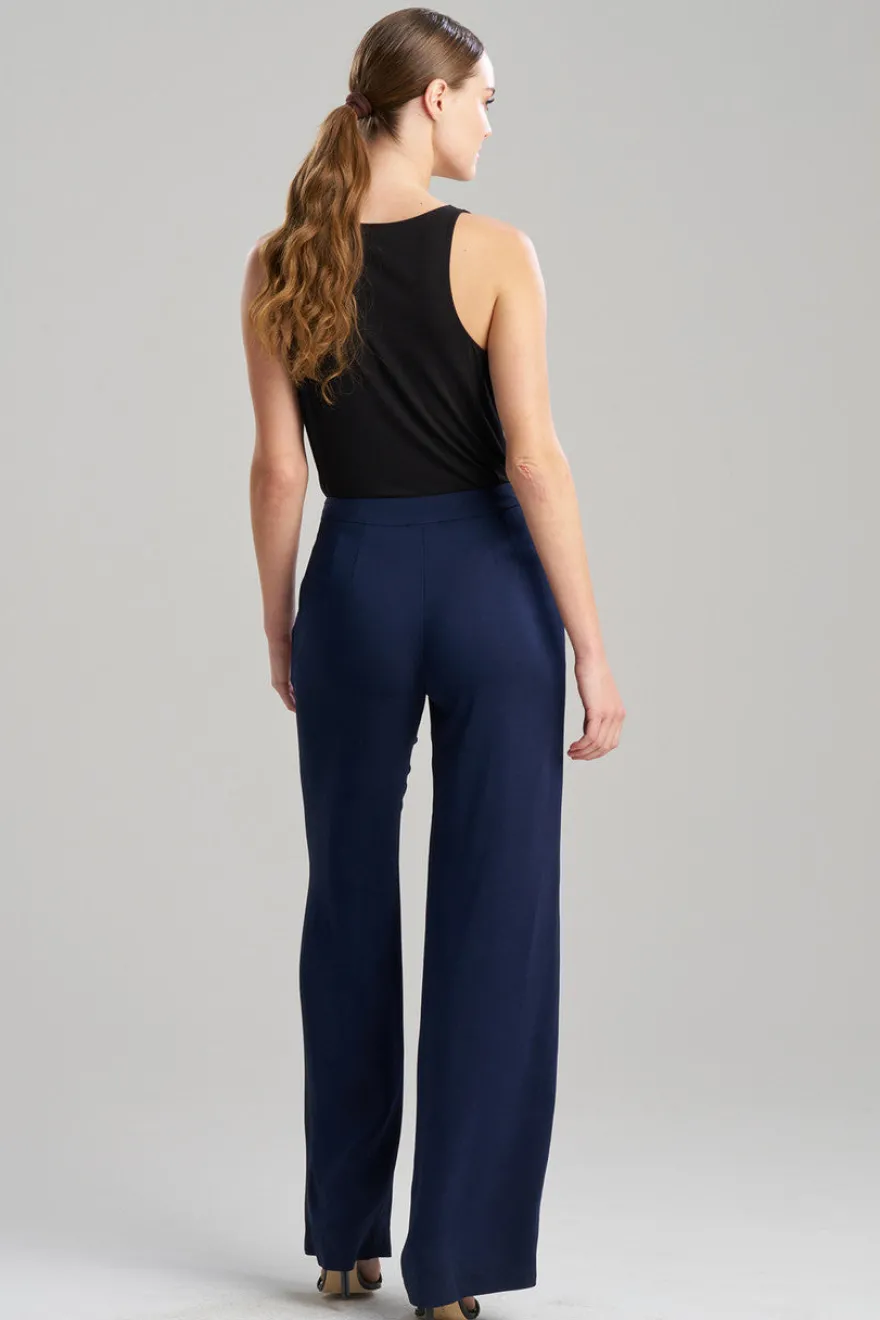 Stretch Crepe Straight Leg Pants