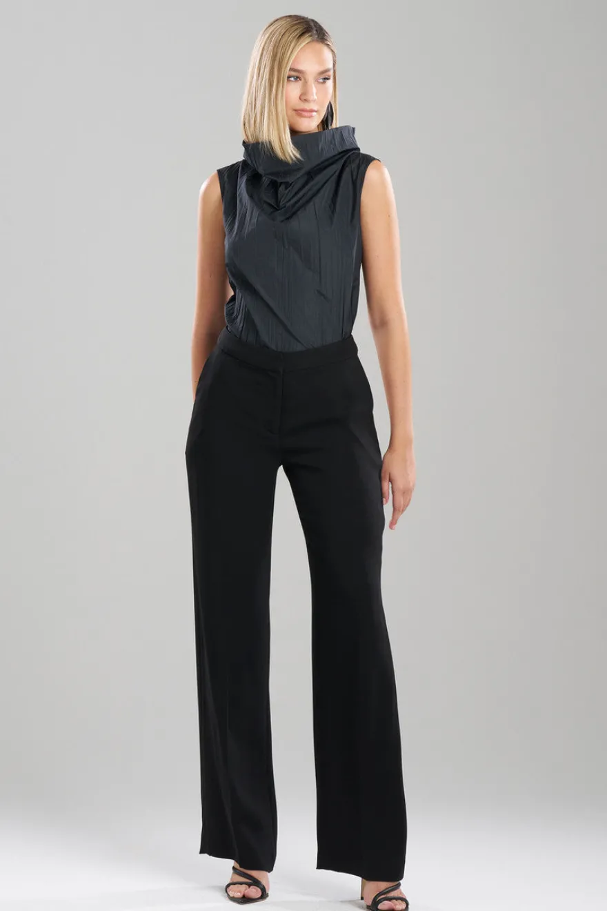 Stretch Crepe Straight Leg Pants