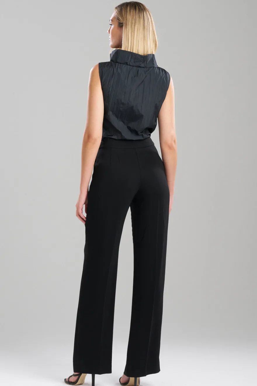 Stretch Crepe Straight Leg Pants