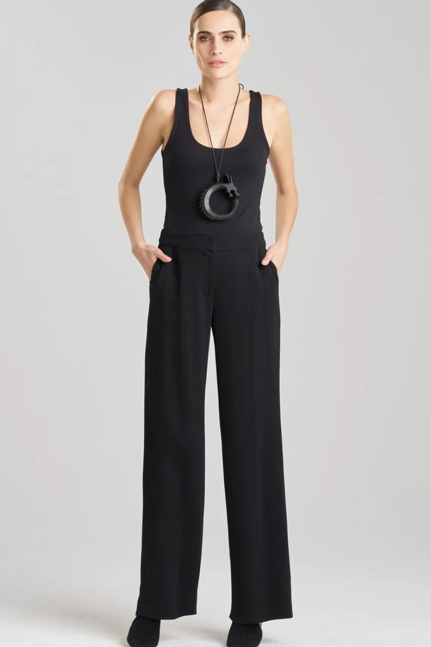 Stretch Crepe Straight Leg Pants