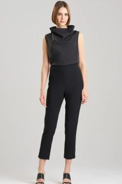 Stretch Texture Jacquard Ankle Pants