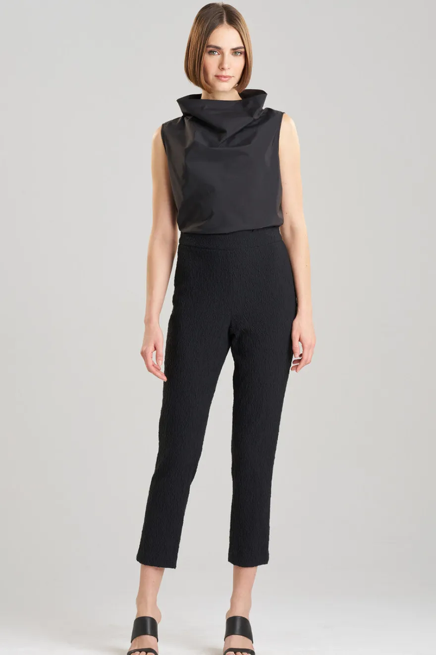 Stretch Texture Jacquard Ankle Pants