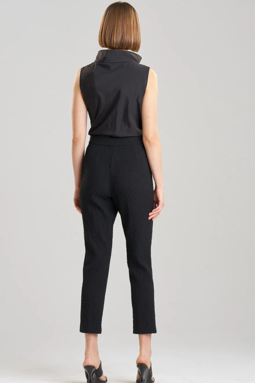 Stretch Texture Jacquard Ankle Pants