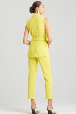 Stretch Texture Jacquard Sleeveless Jacket