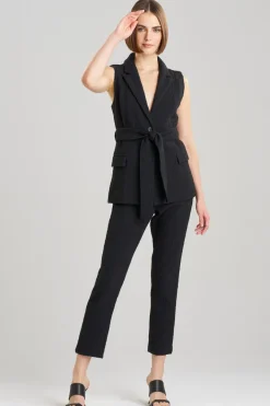 Stretch Texture Jacquard Sleeveless Jacket