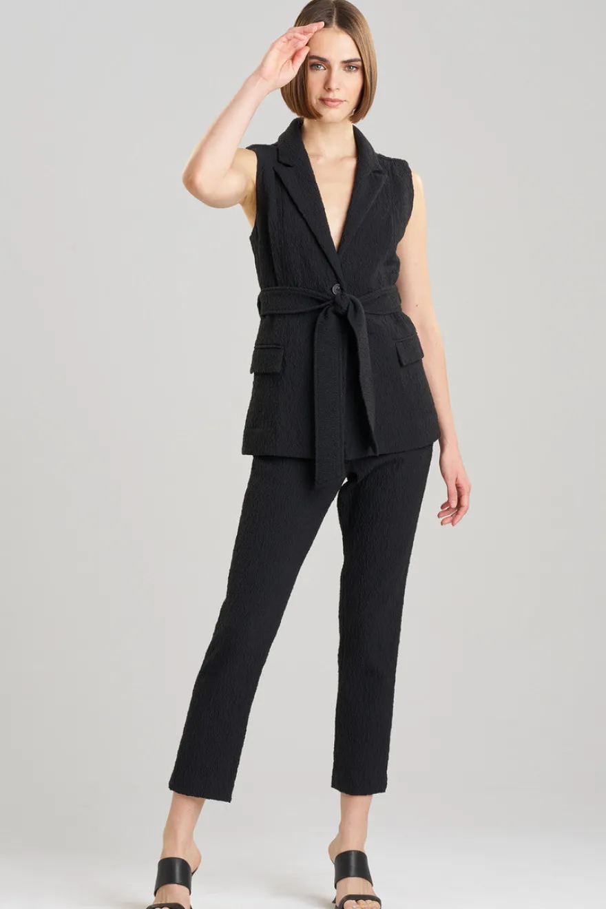 Stretch Texture Jacquard Sleeveless Jacket