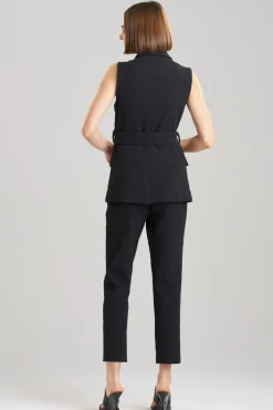 Stretch Texture Jacquard Sleeveless Jacket