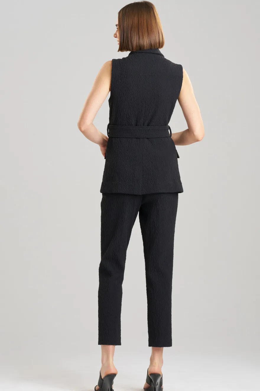 Stretch Texture Jacquard Sleeveless Jacket
