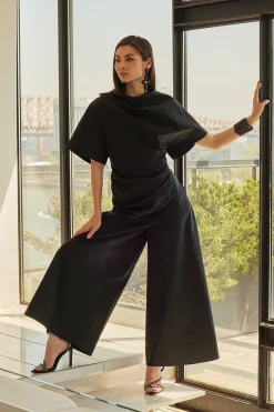 Taffeta Palazzo Pull On Pants