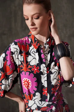 Talitha Crepe A-Line Belted Shirtdress