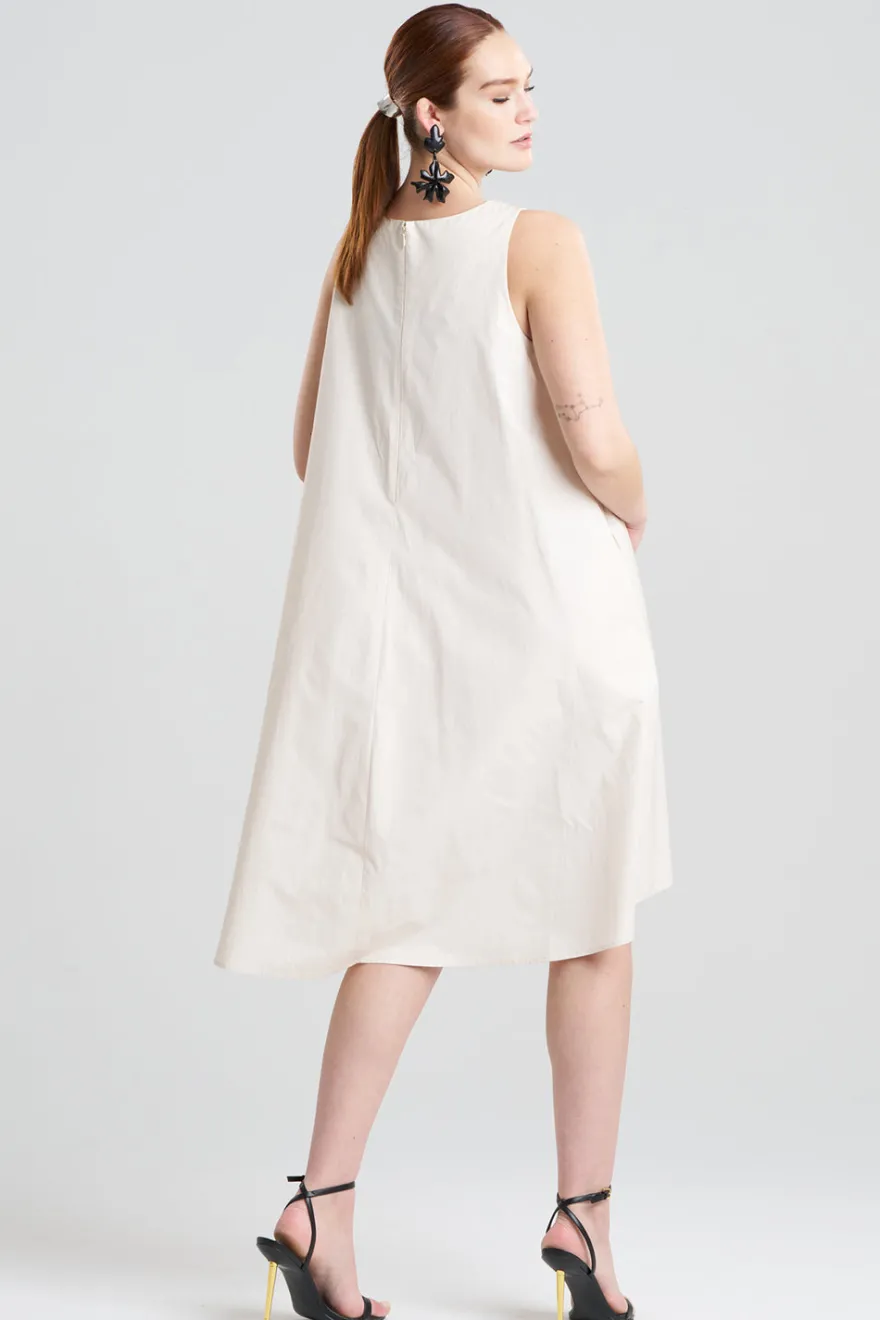 Tech Cotton Taffeta Asymmetric Dress