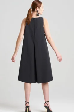 Tech Cotton Taffeta Asymmetric Dress