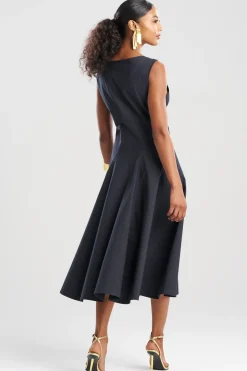 Tech Cotton Taffeta Asymmetrical Seam Dress
