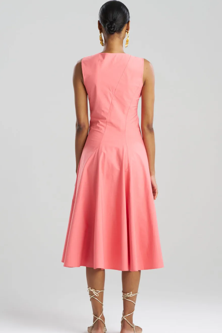 Tech Cotton Taffeta Asymmetrical Seam Dress