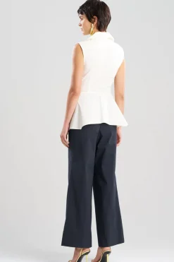 Tech Cotton Taffeta Cascade Peplum Shirt