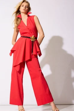 Tech Cotton Taffeta Cascade Peplum Shirt