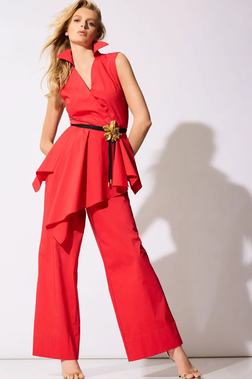 Tech Cotton Taffeta Cascade Peplum Shirt