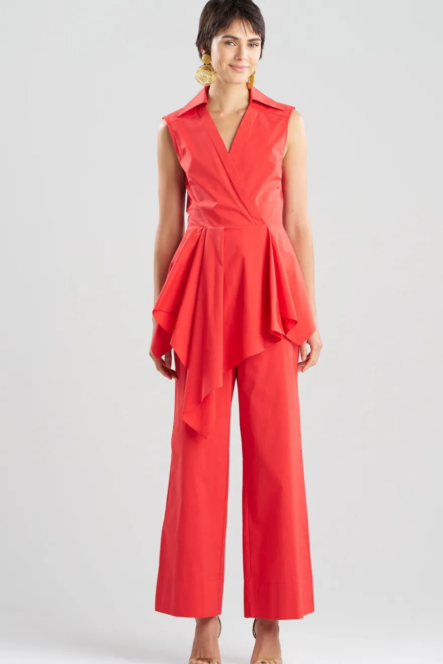 Tech Cotton Taffeta Cascade Peplum Shirt