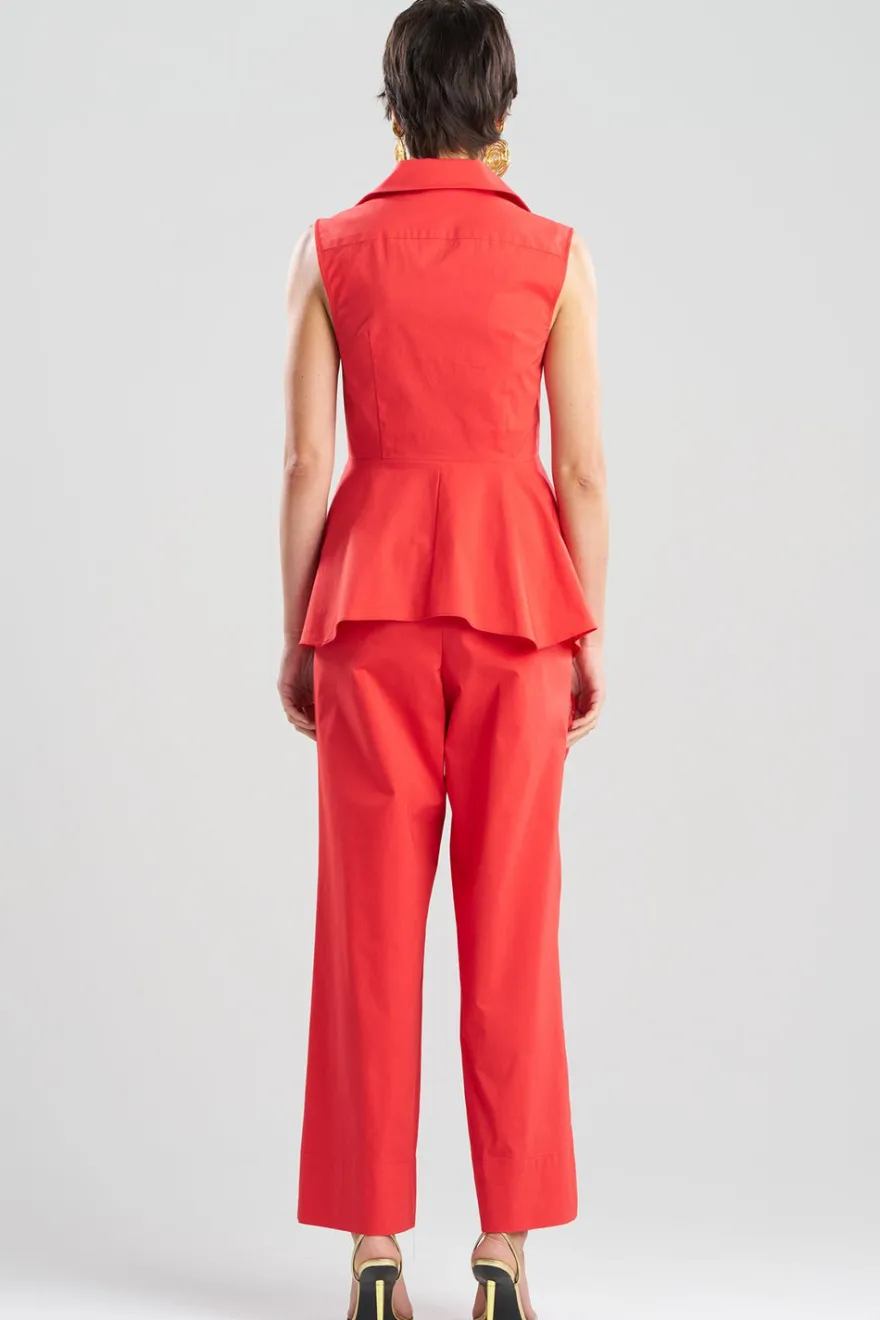 Tech Cotton Taffeta Cascade Peplum Shirt