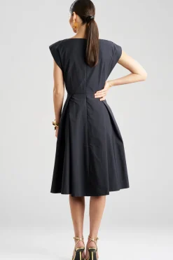 Tech Cotton Taffeta Fit & Flare Dress