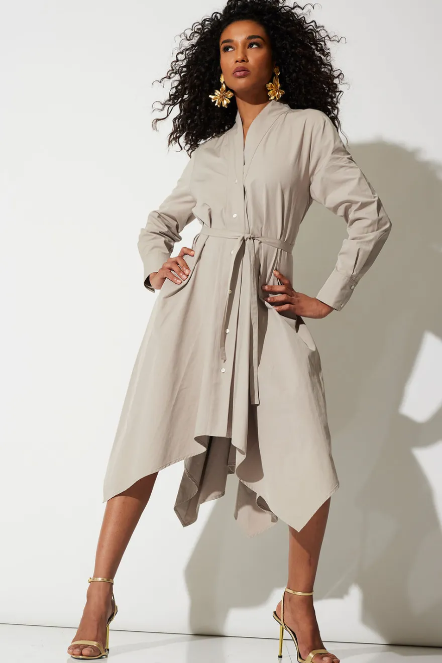 Tech Cotton Taffeta Handkerchief Dress
