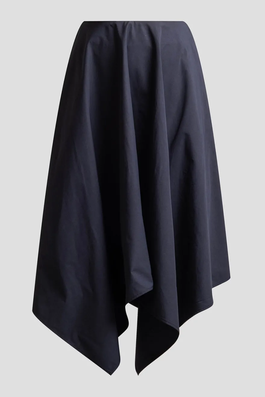 Tech Cotton Taffeta Handkerchief Hem Skirt