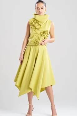 Tech Cotton Taffeta Handkerchief Hem Skirt