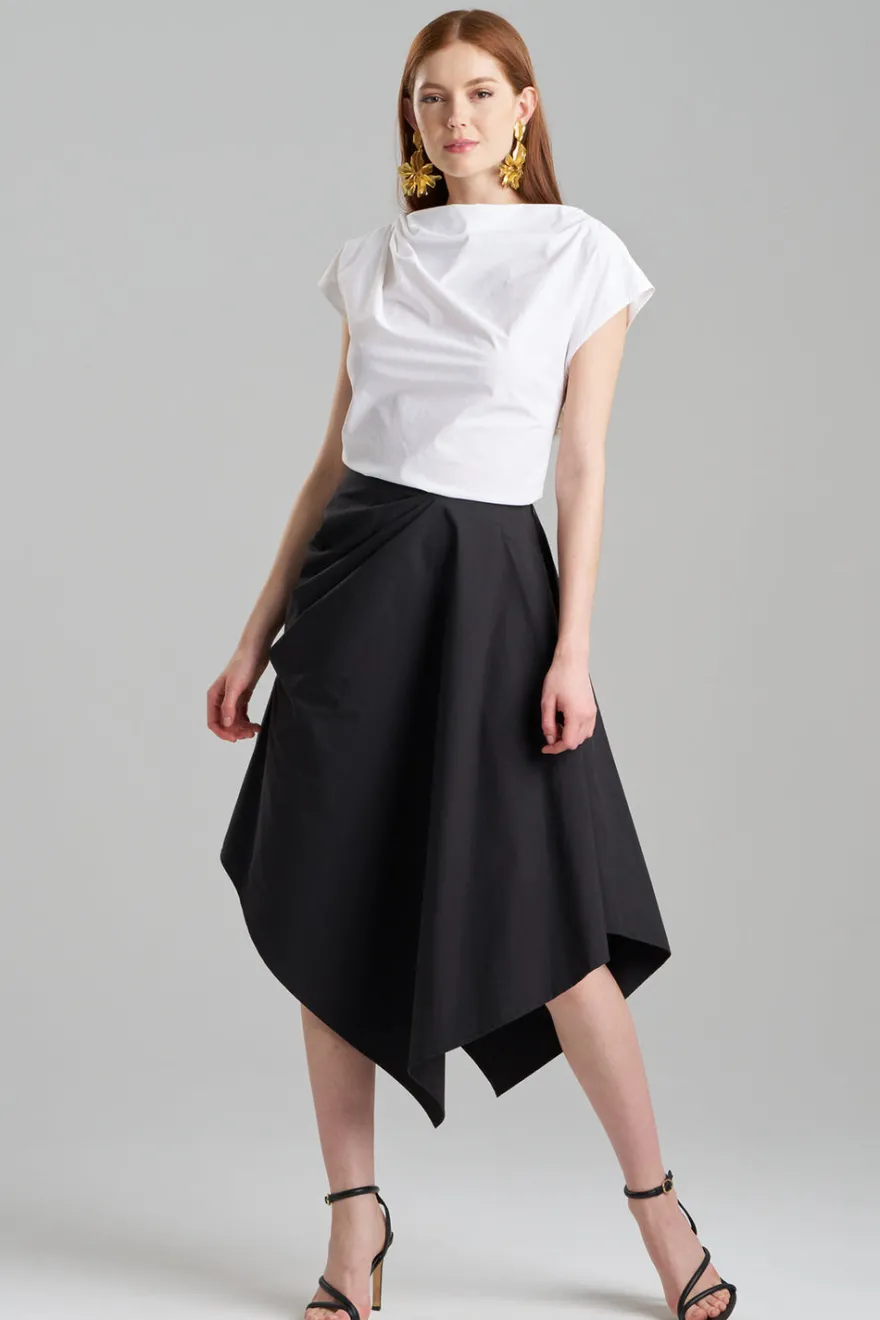 Tech Cotton Taffeta Origami Asymmetrical Skirt
