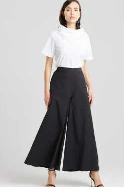 Tech Cotton Taffeta Palazzo Pants