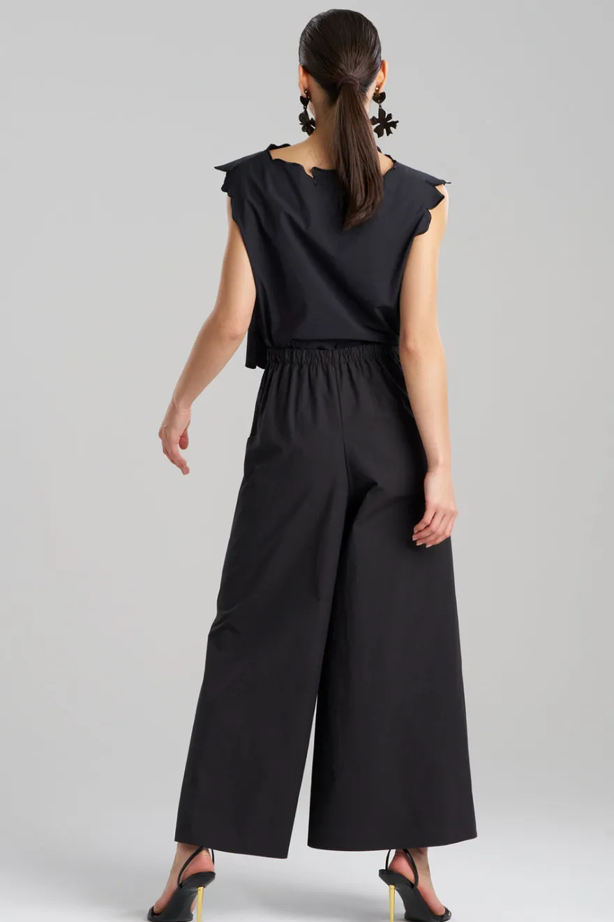 Tech Cotton Taffeta Palazzo Pants