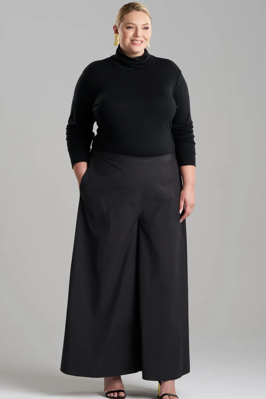 Tech Cotton Taffeta Palazzo Pants