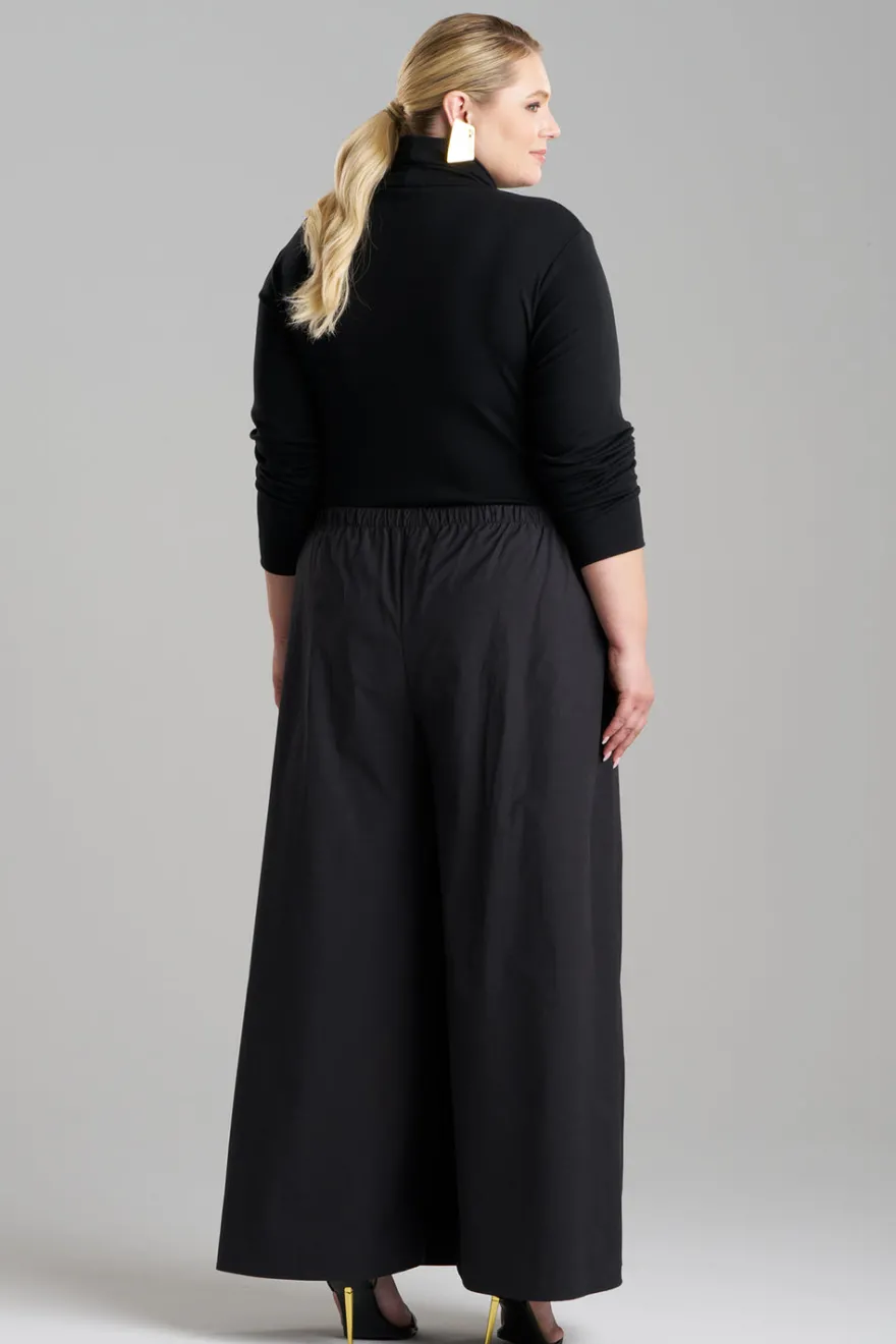 Tech Cotton Taffeta Palazzo Pants
