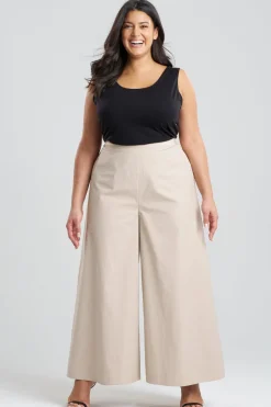 Tech Cotton Taffeta Palazzo Pants
