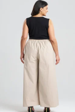 Tech Cotton Taffeta Palazzo Pants